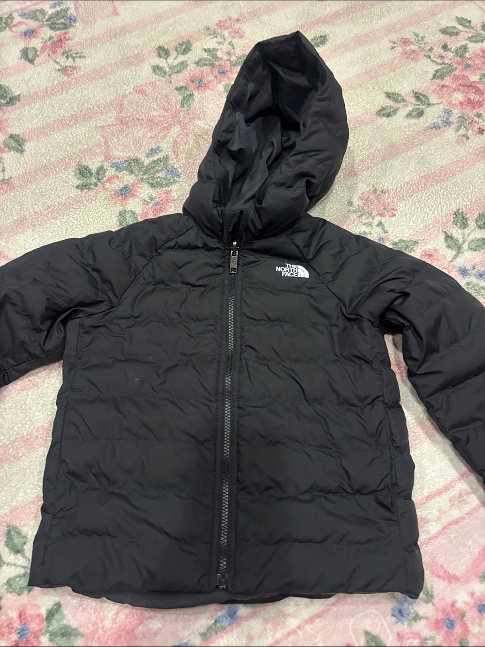 Boys The North Face Kids Black Hooded Puffer Coat
